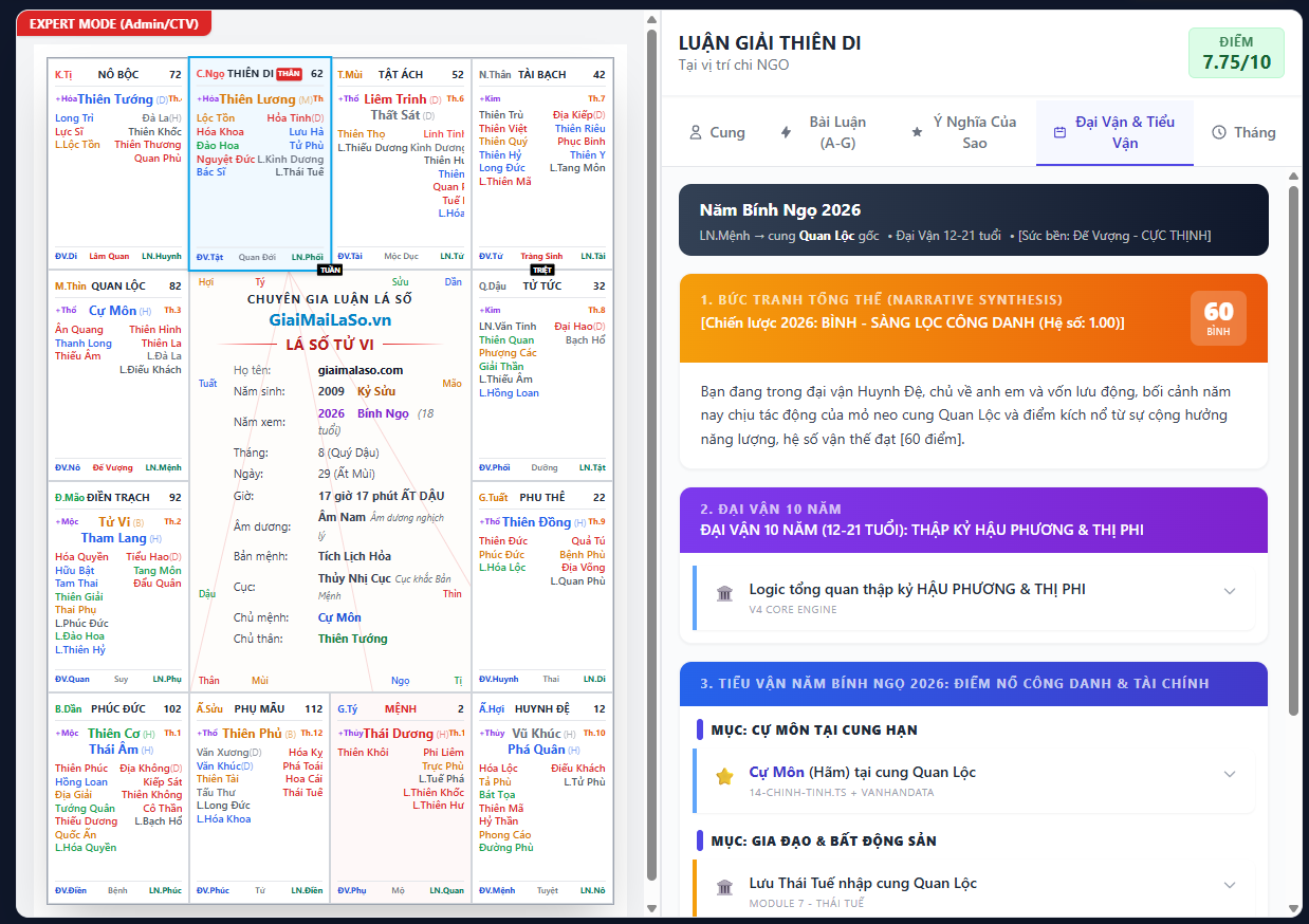 Giao diện Đại Vận